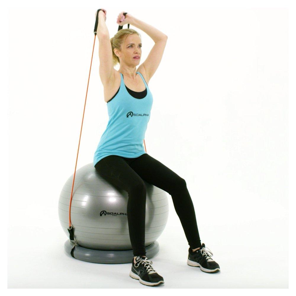 SoAlpha Premium Exercise Ball with 15LB Resistance Bands